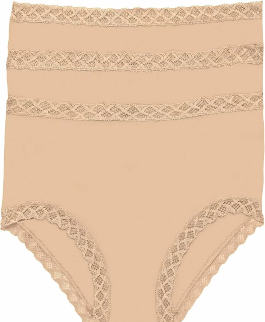 Natori Women's Cotton Bliss Full Brief Underwear 3-Pack - Soft Comfortable Panties Multipack