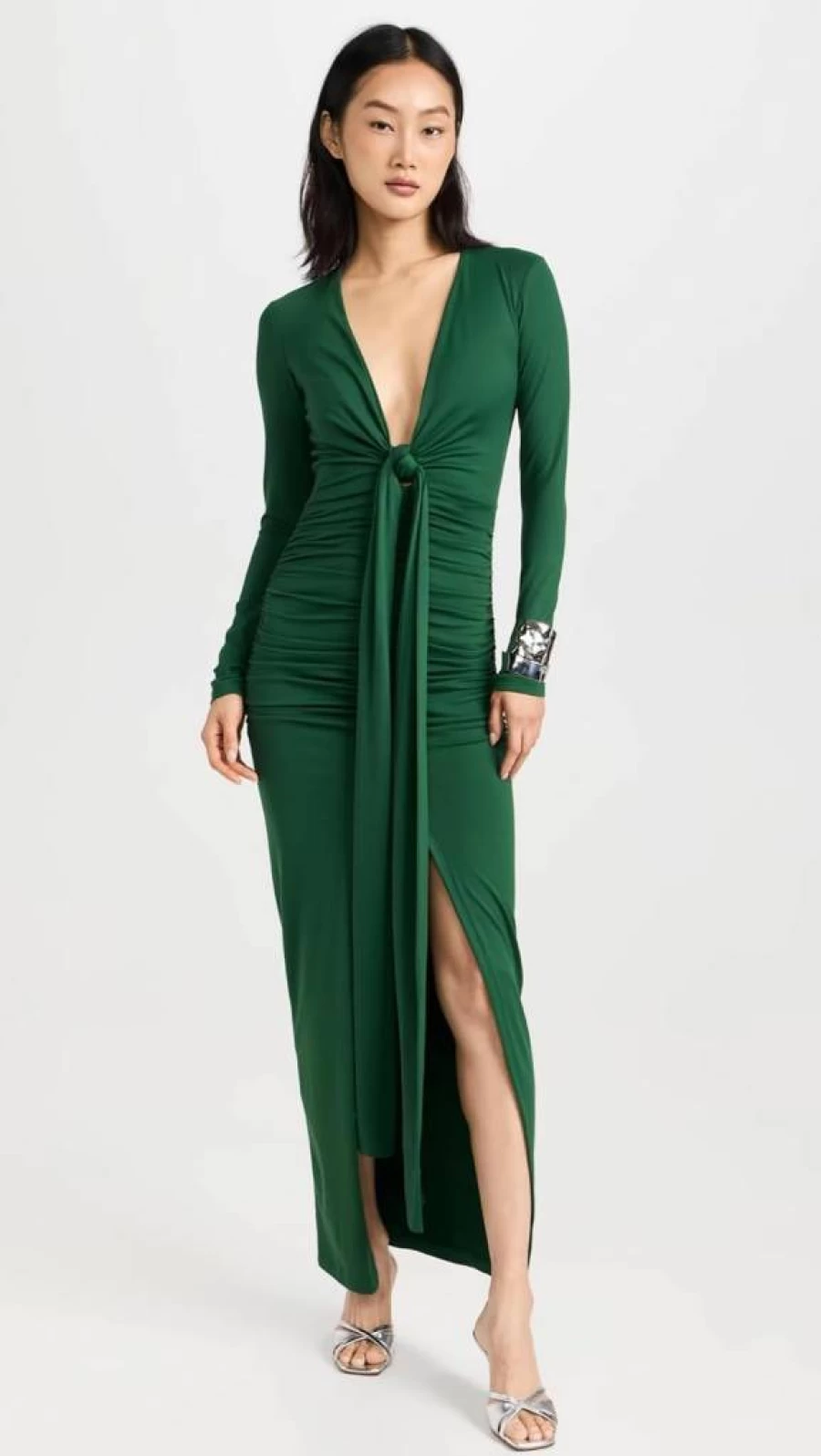Susana Monaco Women's V-Neck Tie-Front Slit Dress - Elegant Casual Wrap Dress