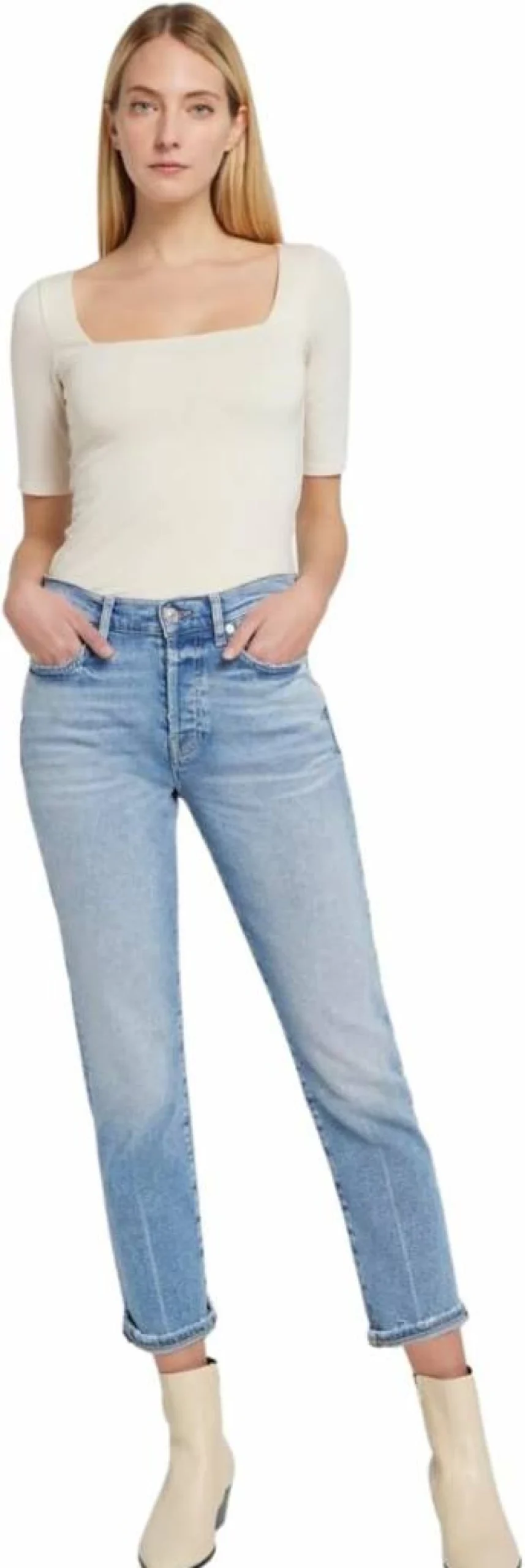 7 For All Mankind Women's Josefina Jeans in Must Wash - Premium Denim Fit