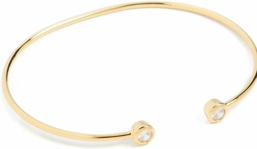 ADINA EDEN Women's Double Bezel Open Bangle Bracelet - Elegant Gold-Tone Cuff for Women
