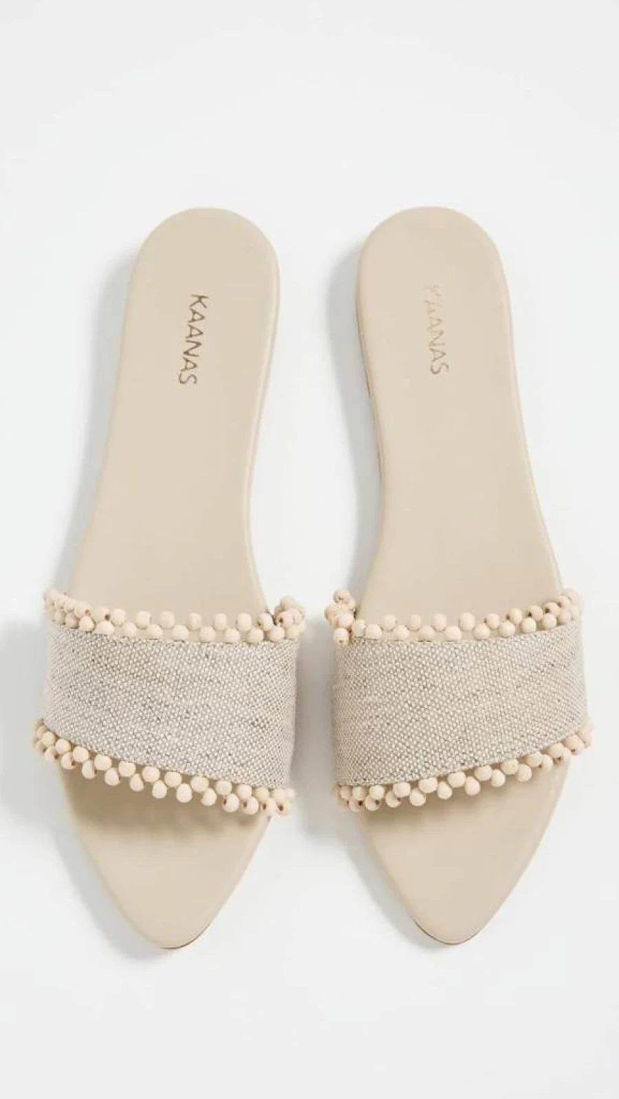 KAANAS Women's Cala Asymmetric Slide Sandals - Comfortable Linen Summer Slides