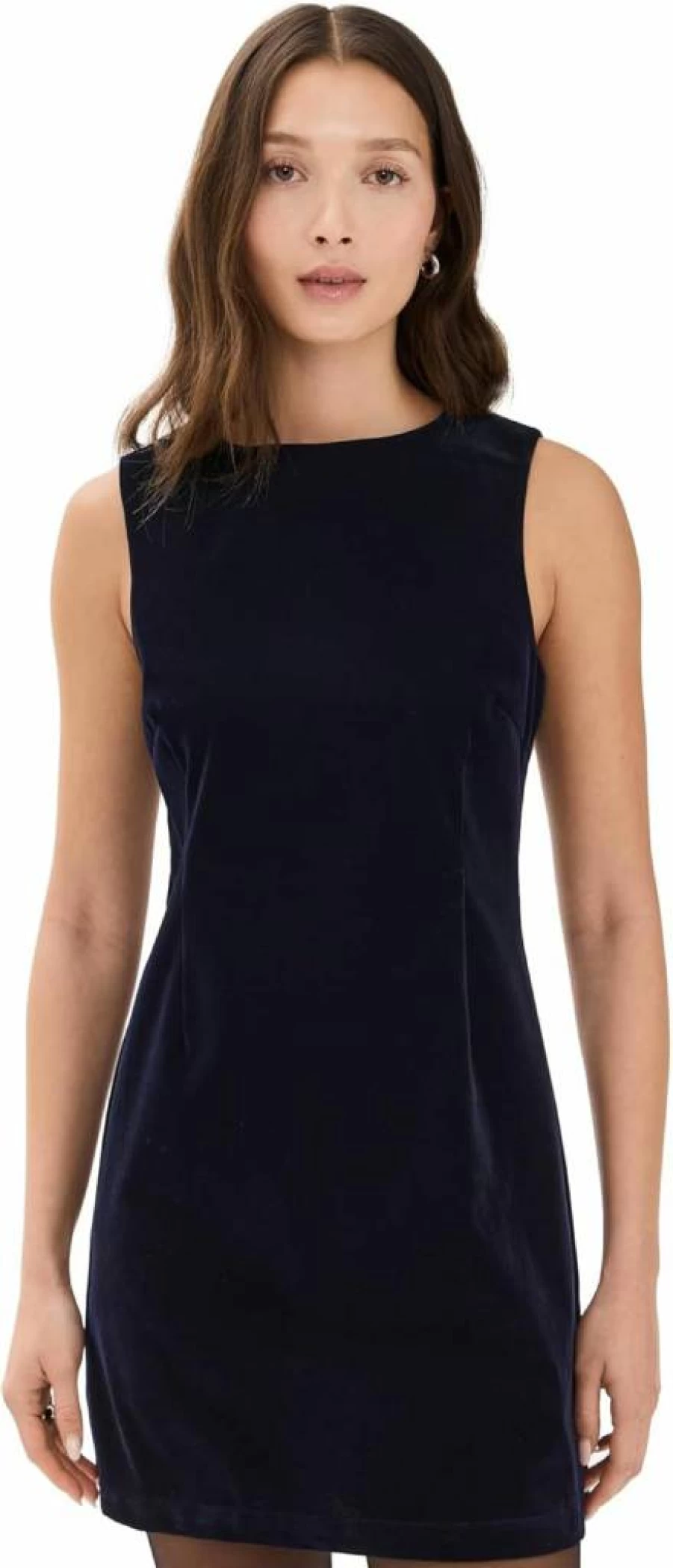 Rolla's Women's Velvet Shift Dress - Elegant Sleeveless A-Line Mini Dress for Parties and Evening Wear