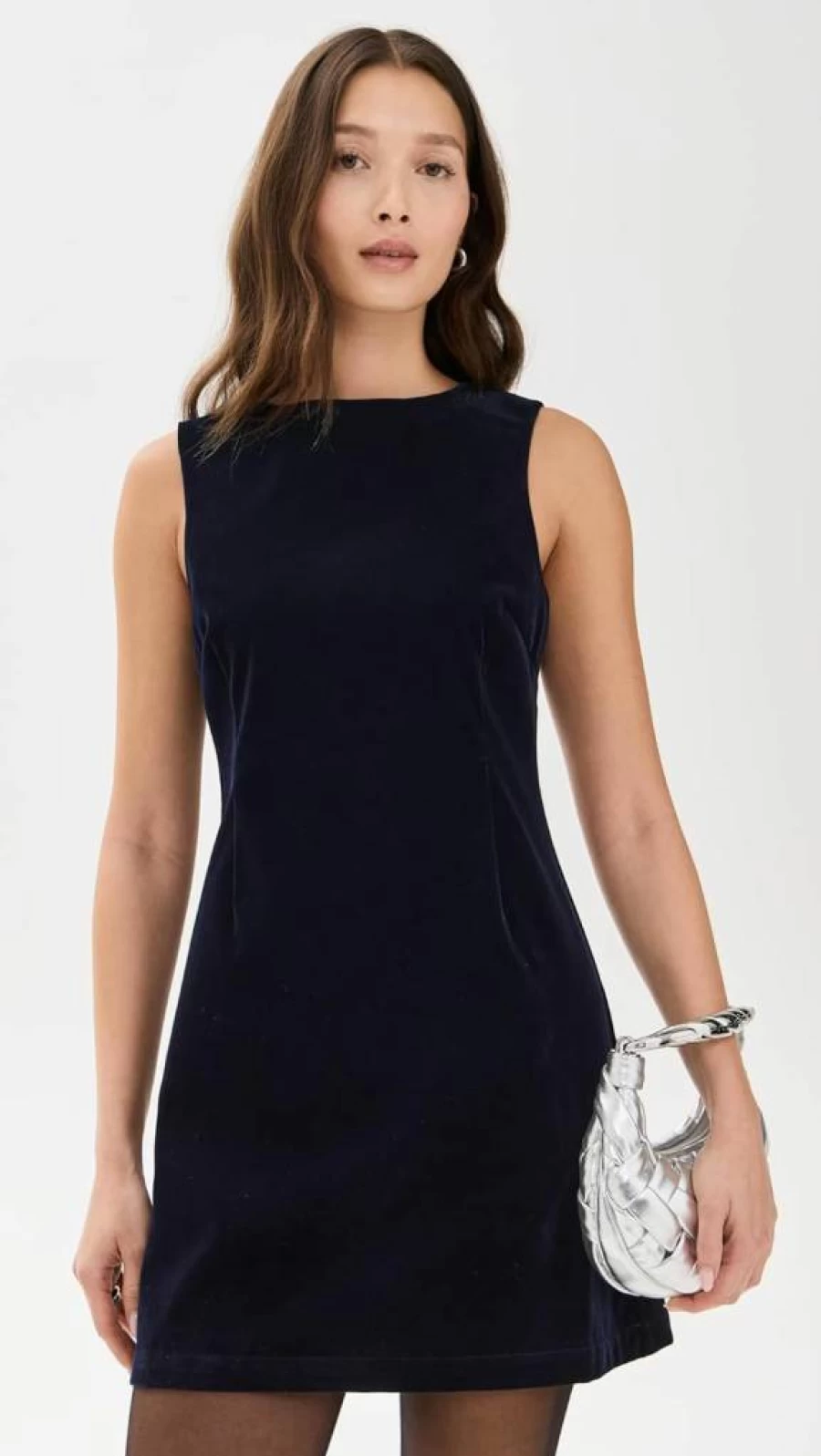 Rolla's Women's Velvet Shift Dress - Elegant Sleeveless A-Line Mini Dress for Parties and Evening Wear