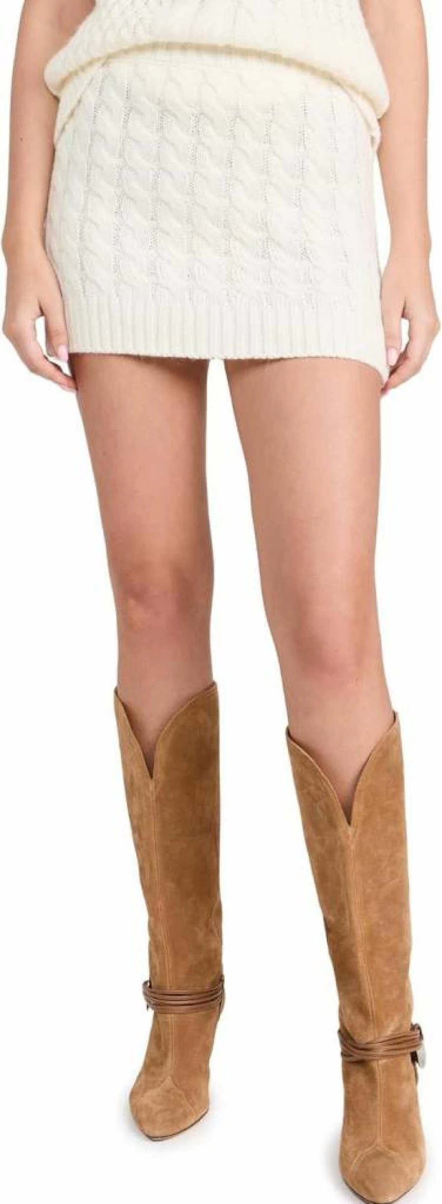 ALOHAS Women's Blake White Tricot Skirt - Stylish High-Waisted Mini Skirt for Women