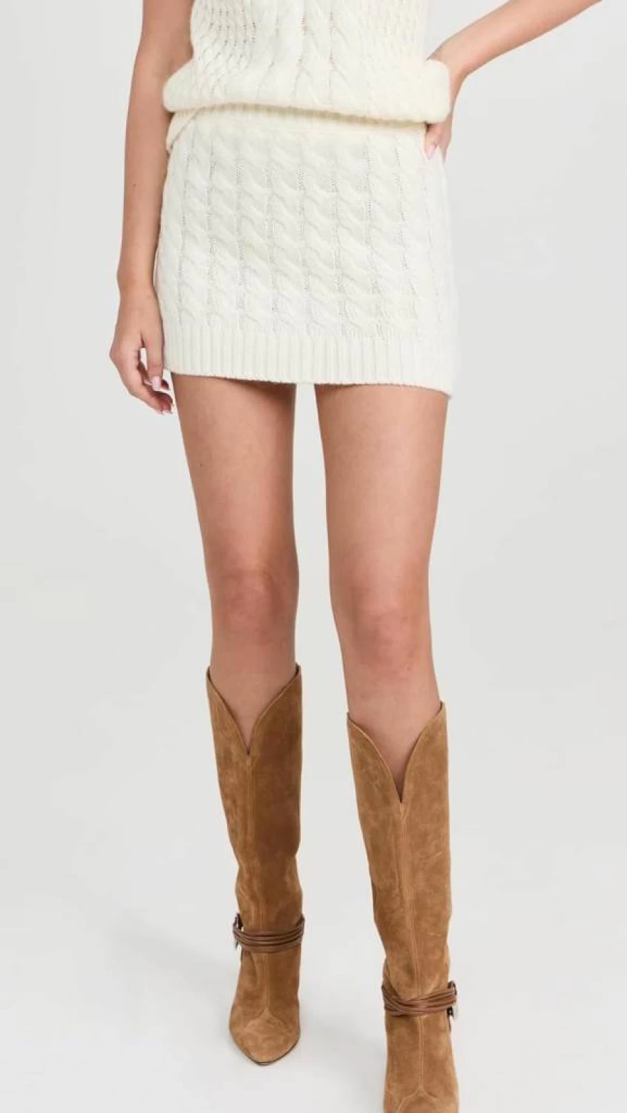 ALOHAS Women's Blake White Tricot Skirt - Stylish High-Waisted Mini Skirt for Women