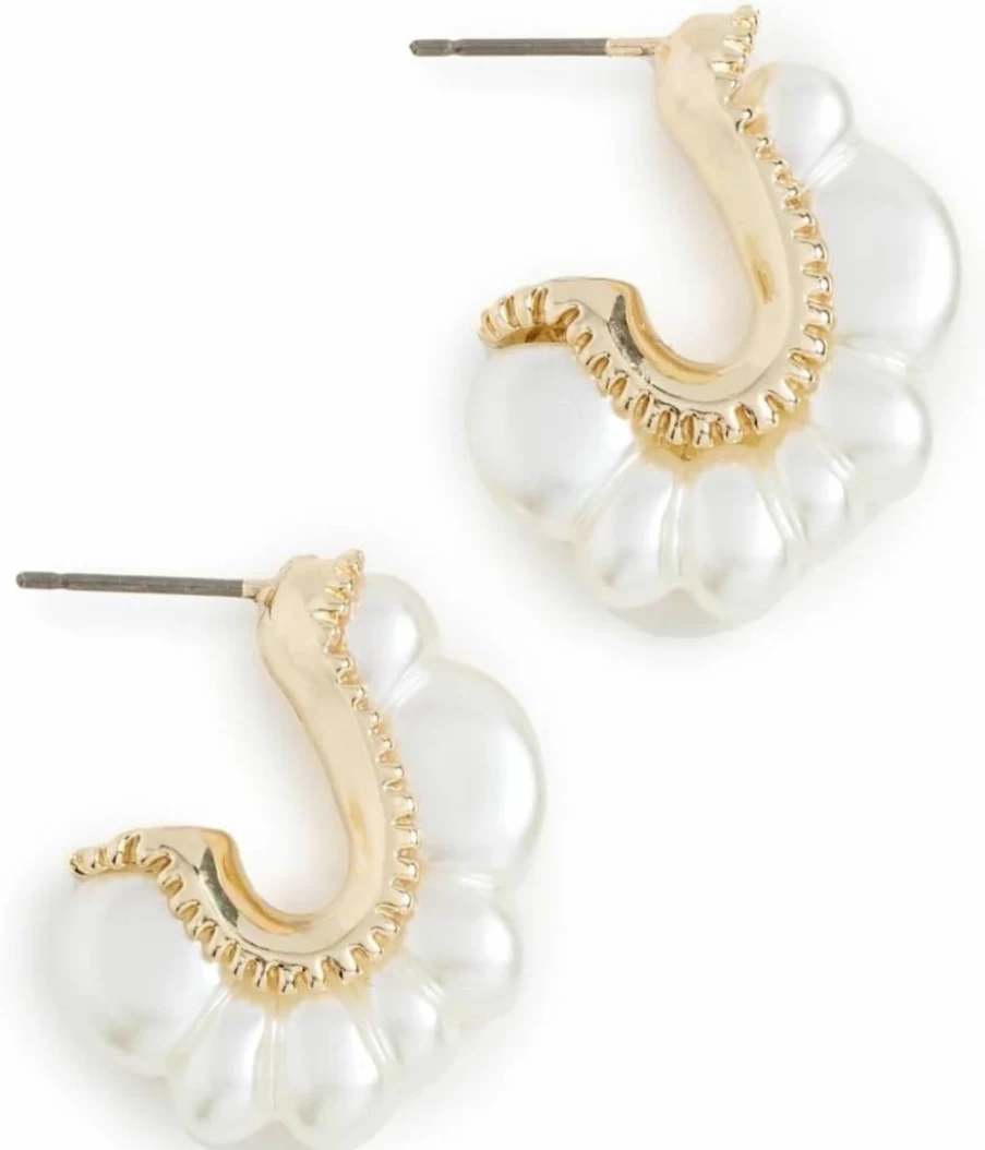 Argento Vivo Women's Irregular Pearl Bubble Hoop Earrings