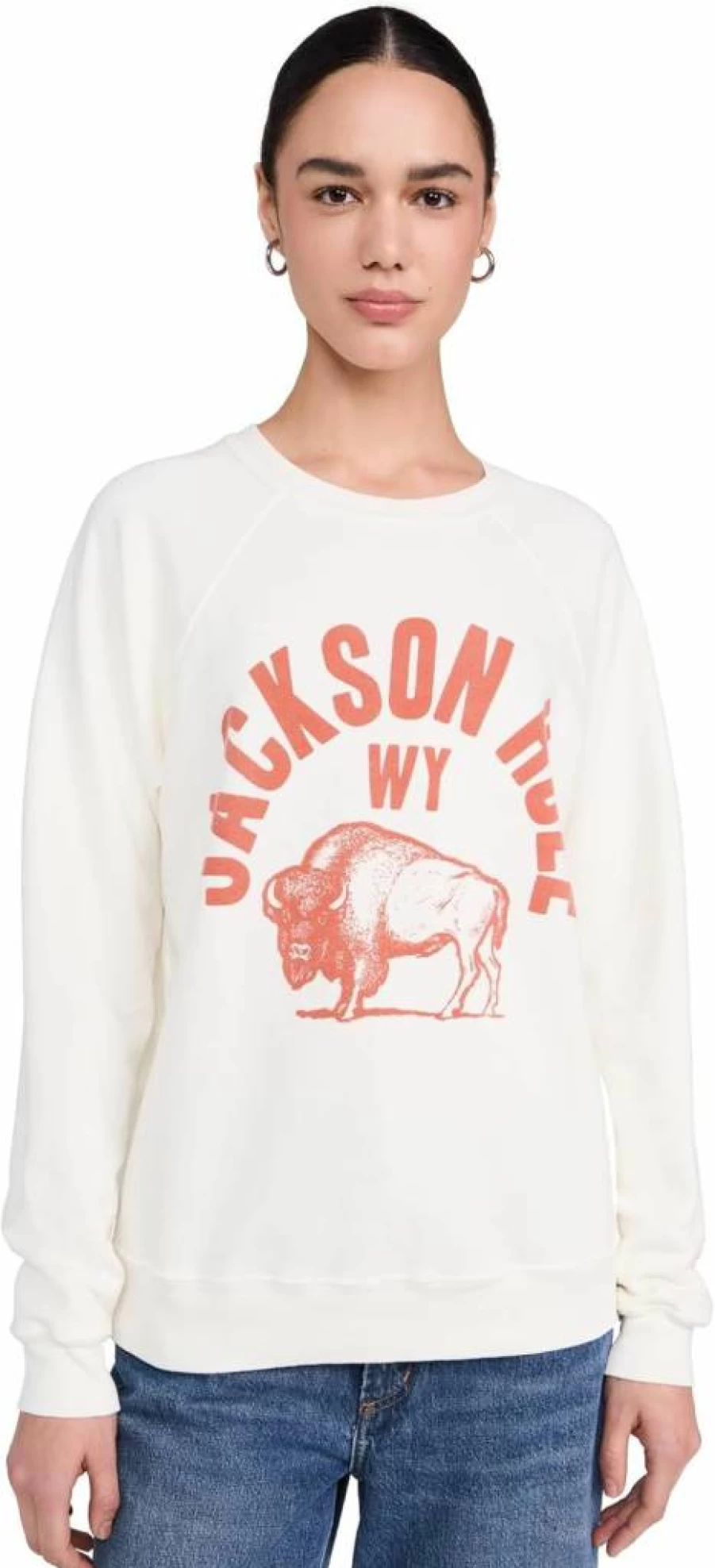 Original Retro Brand Women's Vintage Jackson Hole Graphic Sweatshirt - Cozy Pullover Crewneck