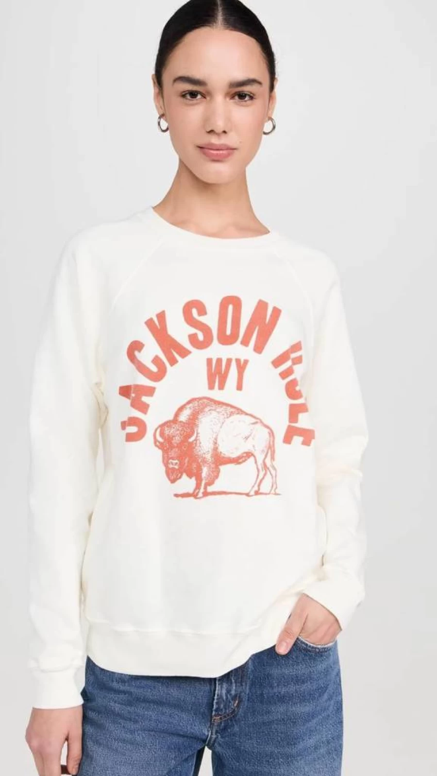 Original Retro Brand Women's Vintage Jackson Hole Graphic Sweatshirt - Cozy Pullover Crewneck