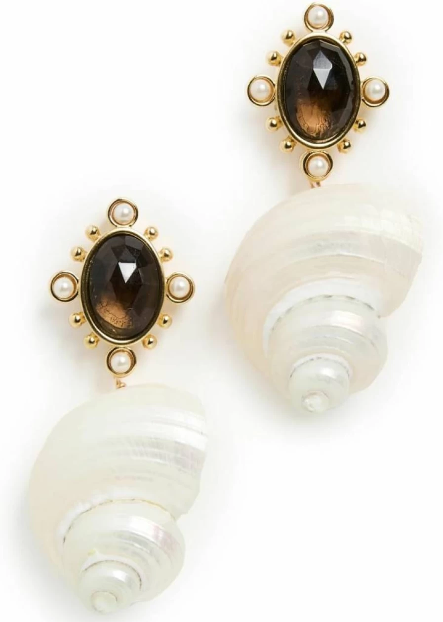 Brinker & Eliza Women's Adella Stud Earrings - Sterling Silver Elegant Hoop Earrings for Women