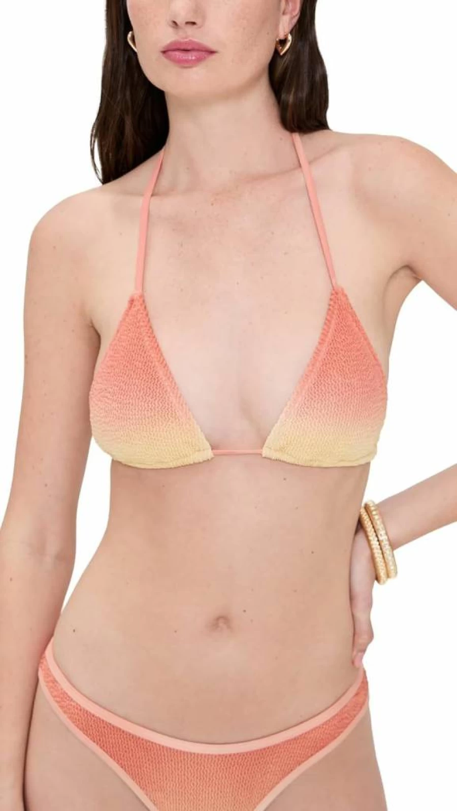 Good American Peach Ring Triangle Bikini Top 001 - Women's Swimwear