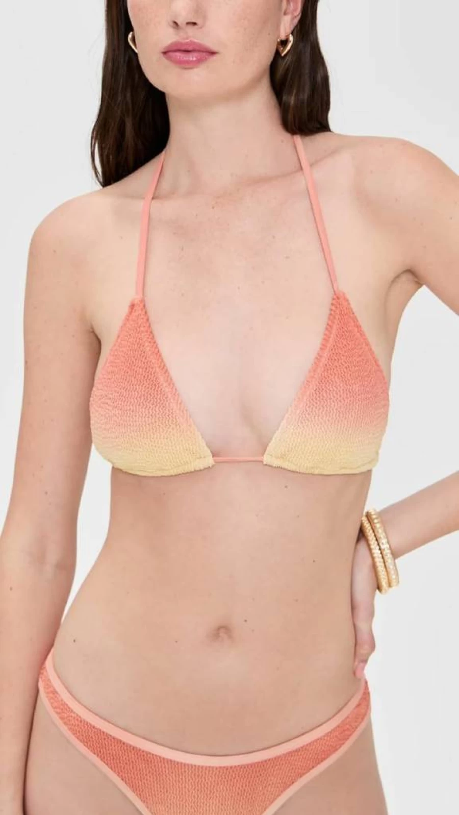 Good American Peach Ring Triangle Bikini Top 001 - Women's Swimwear