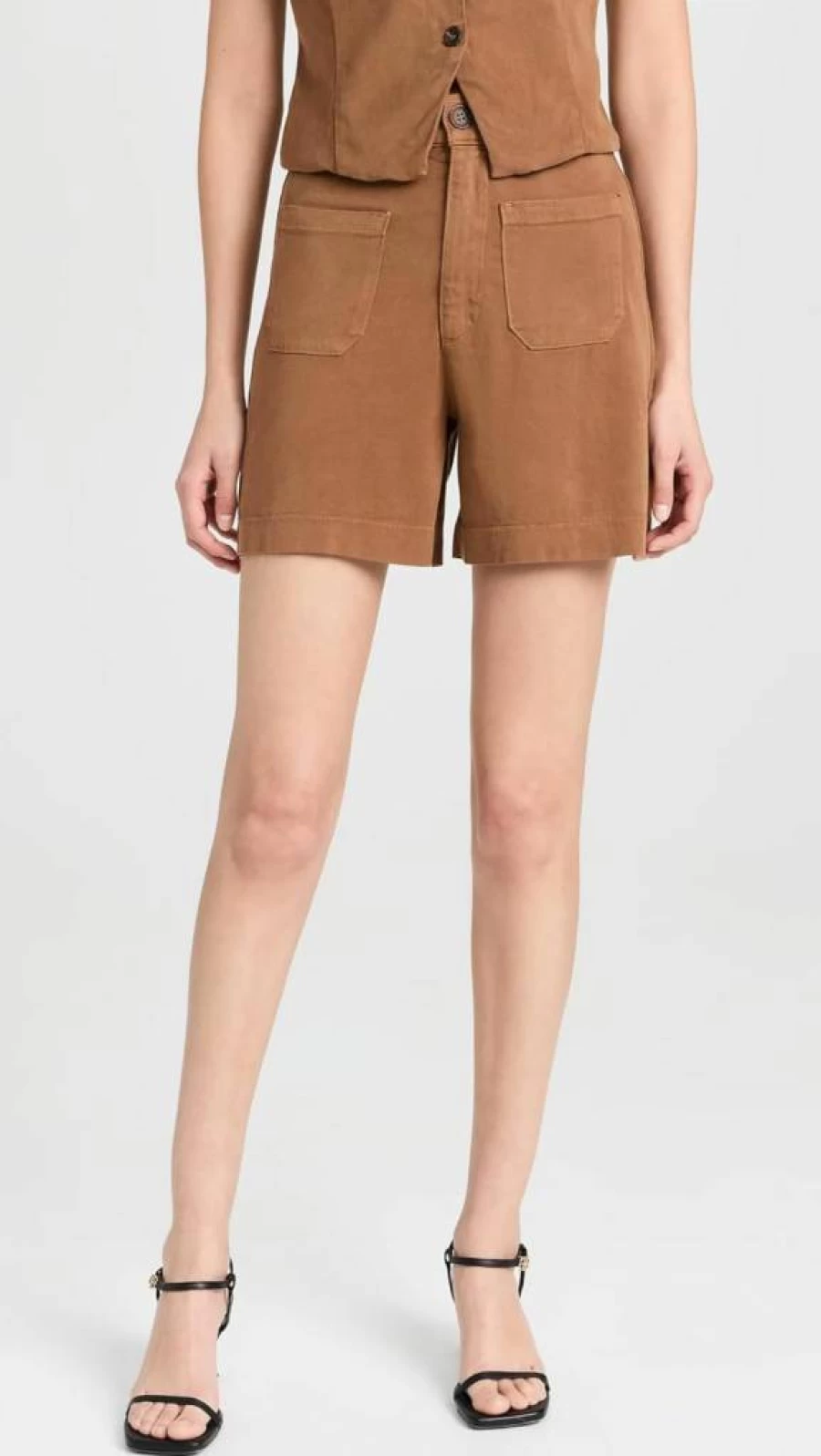 LE JEAN Women's High-Waisted Carrie Denim Shorts - Classic Fit Stretch Comfort Summer Casual