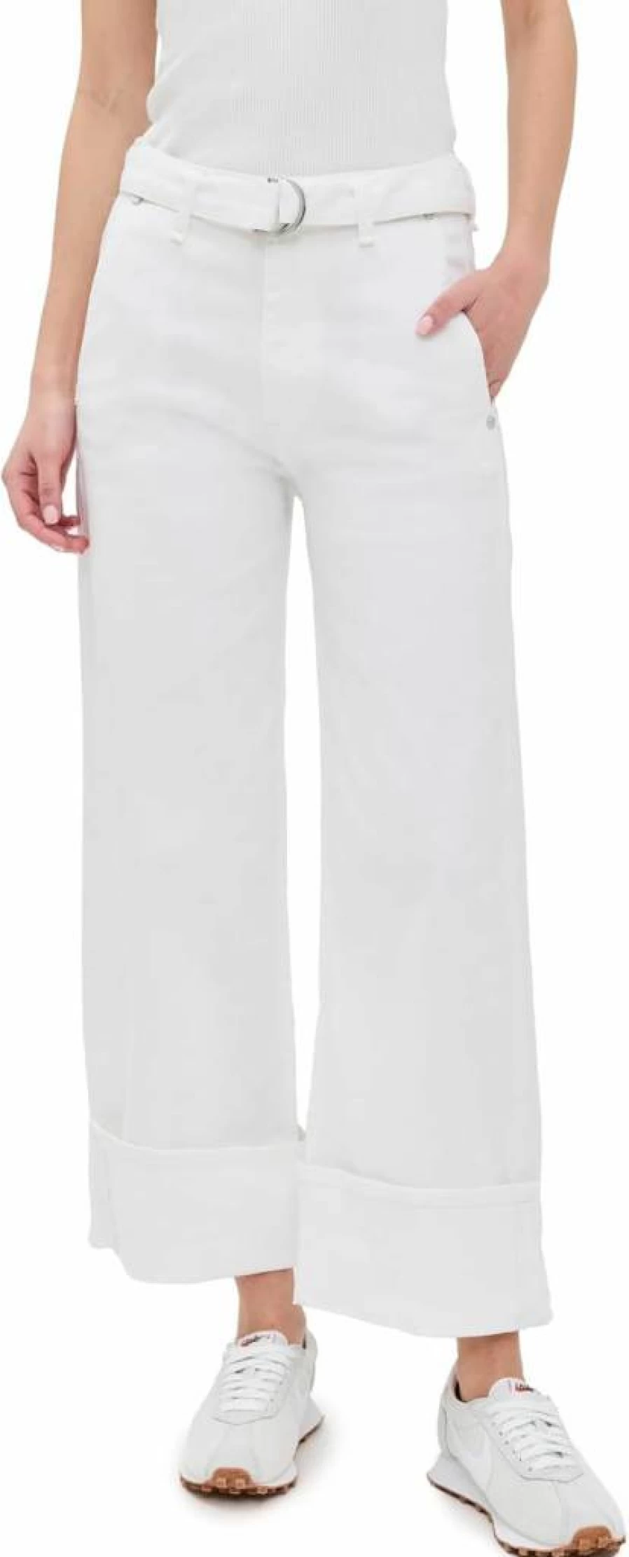 Rag & Bone Women's Andi High-Waist Jeans with Detachable Belt - Classic Blue Denim Slim Fit Stretch Ankle Skinny Pants