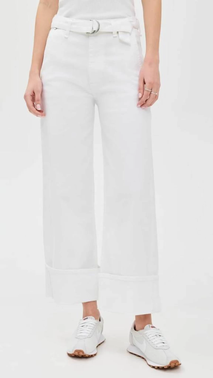 Rag & Bone Women's Andi High-Waist Jeans with Detachable Belt - Classic Blue Denim Slim Fit Stretch Ankle Skinny Pants