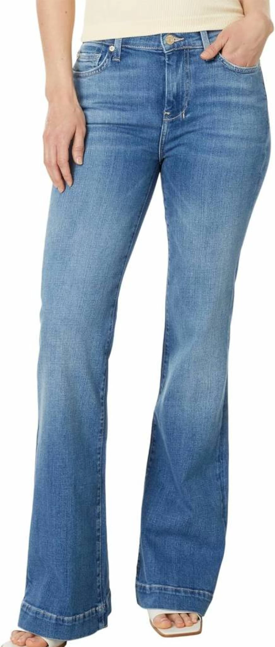 7 For All Mankind Women's Dojo Tailorless Jeans - Slim Fit Stretch Denim Pants