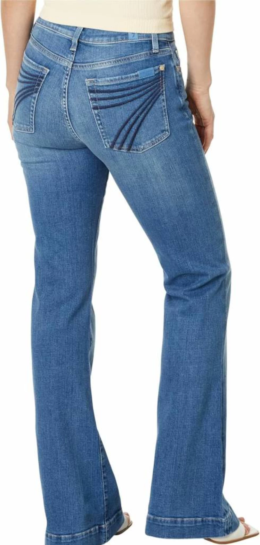 7 For All Mankind Women's Dojo Tailorless Jeans - Slim Fit Stretch Denim Pants