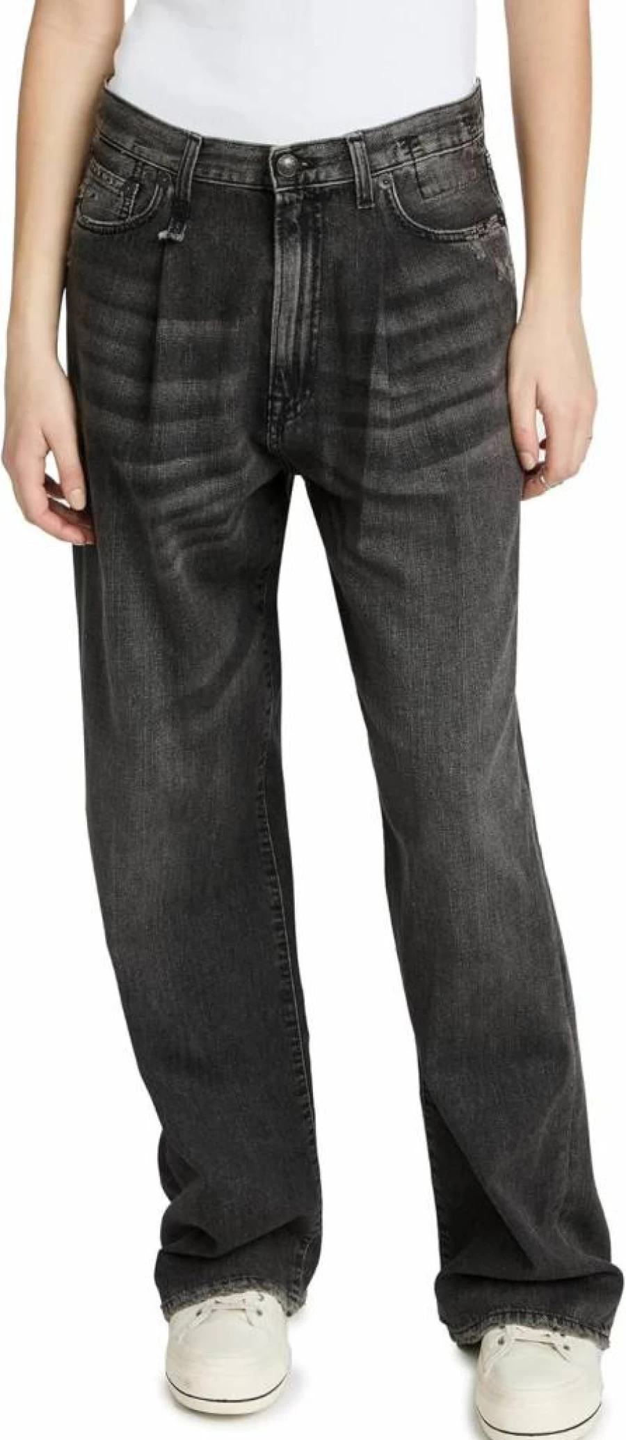 R13 Women's Damon Pleated Wide Leg Pants - High Waist Casual Trousers for Women