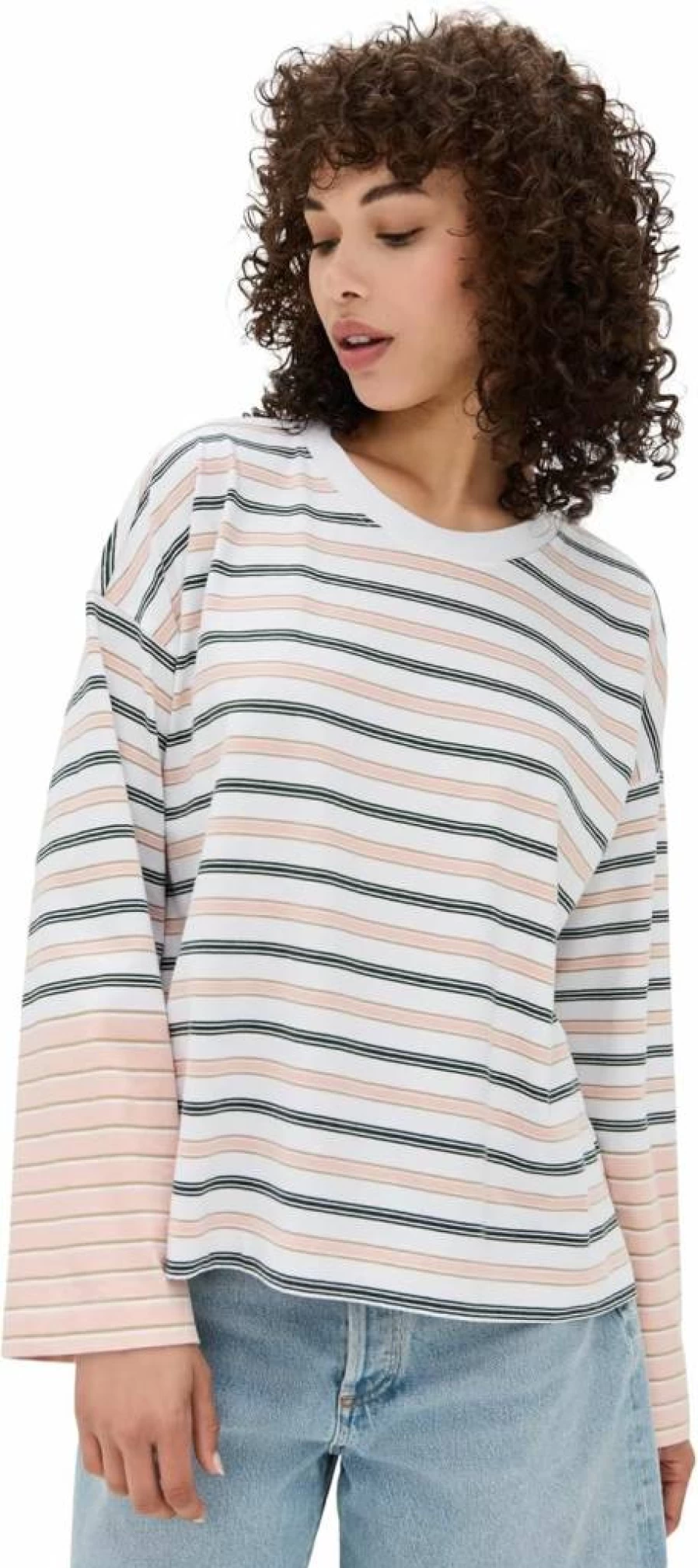 Madewell Women's Striped Long Sleeve Crew Neck T-Shirt - Easy Comfort Tee