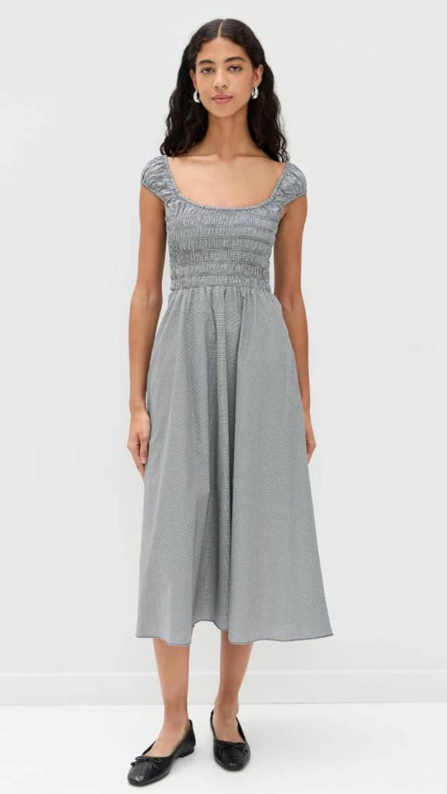 FAITHFULL THE BRAND Women's Amelie Midi Dress - Floral Summer Dress with Ruffles