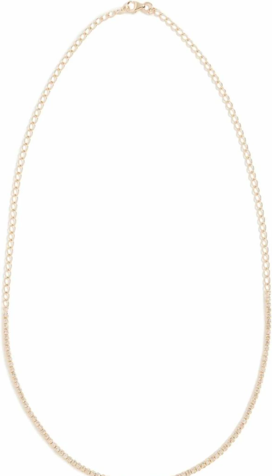ADINA EDEN 14K Gold Thin Diamond Tennis Choker Necklace for Women