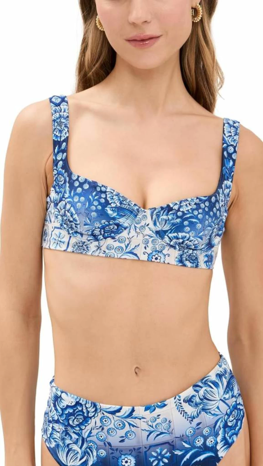 AGUA BENDITA Women's Balena Azure Top - Stylish Blue Women's Blouse for Fashion Trends