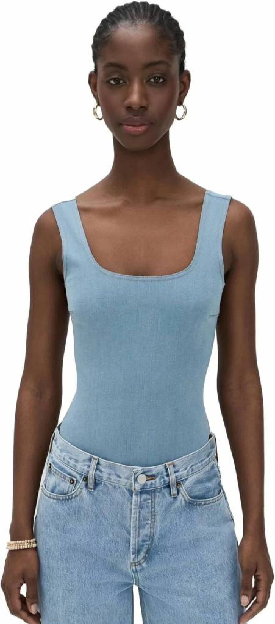 Commando Women's Do It All Square Neck Denim Bodysuit - Stretch Comfort & Versatile Style