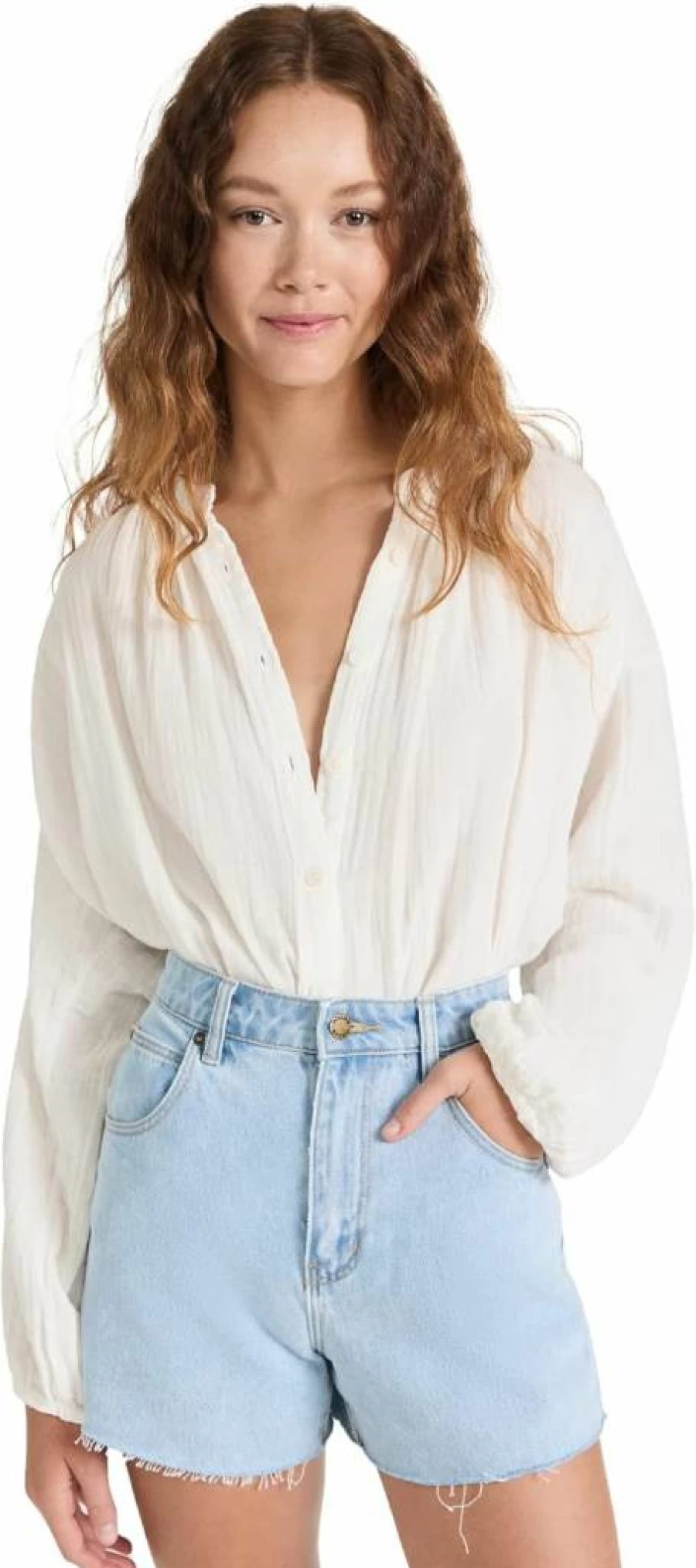 9SEED Women's Bohemian Poet Beach Blouse - Flowy Summer Top