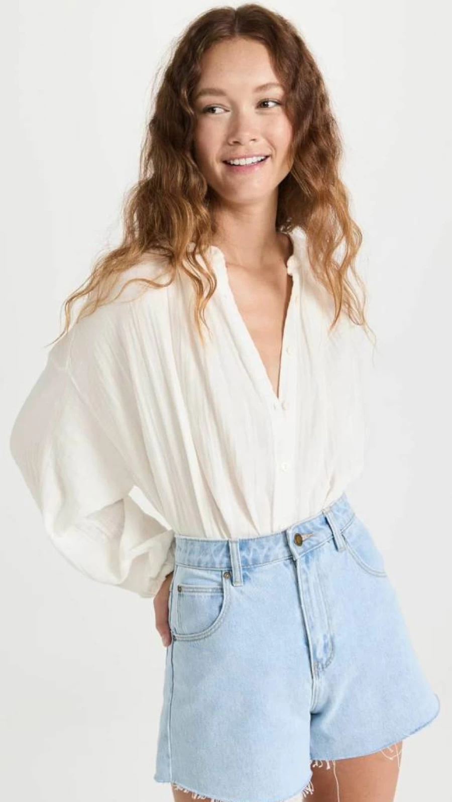 9SEED Women's Bohemian Poet Beach Blouse - Flowy Summer Top