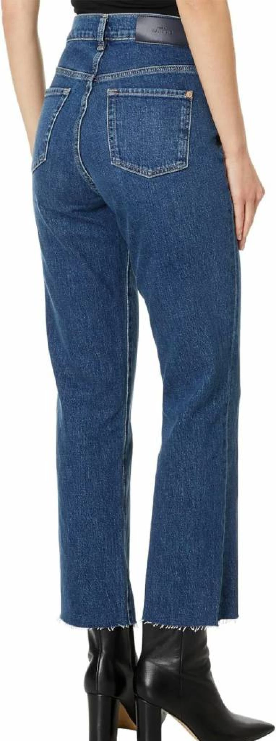7 For All Mankind Women's Logan Stovepipe Jeans - High-Rise Straight Leg Denim Pants