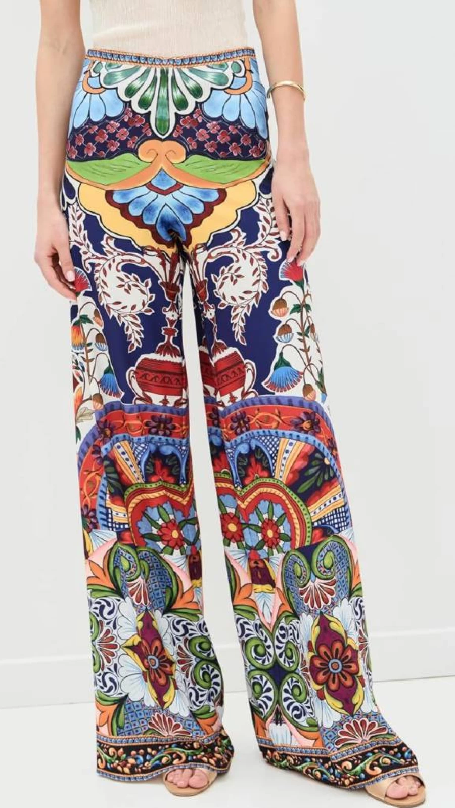 alice + olivia Women's Athena Wide Leg Pants - Classic Clean Tailored Trousers