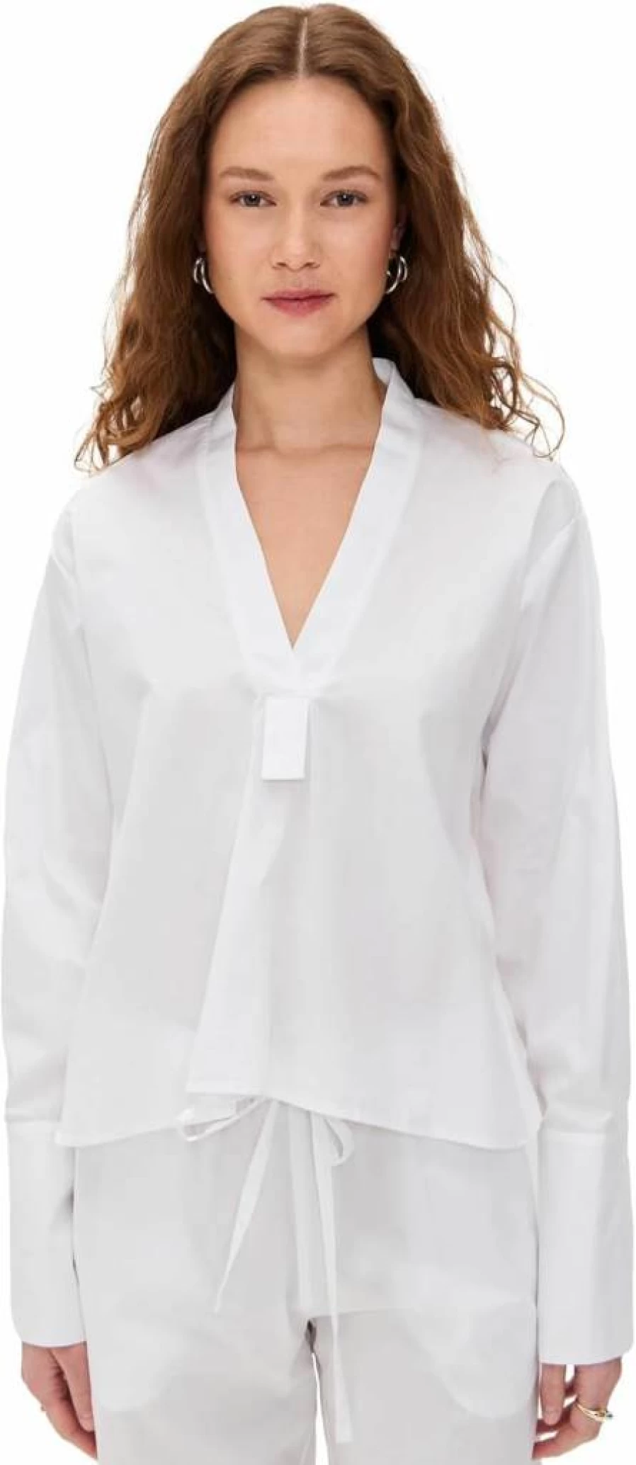 Enza Costa Women's Classic Poplin Mariner Shirt - Stylish Navy Blue Top for Women