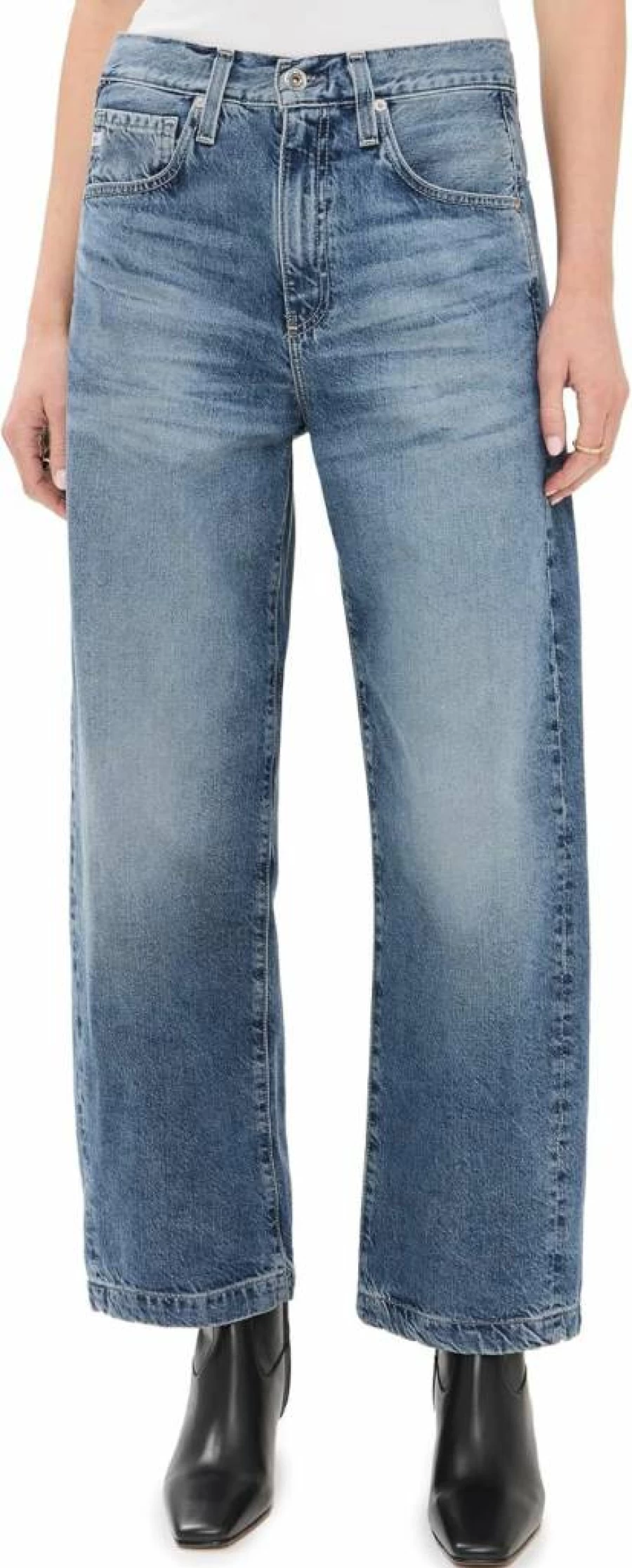 AG Adriano Goldschmied Women's Hattie High Rise Barrel Jeans in Bari Wash