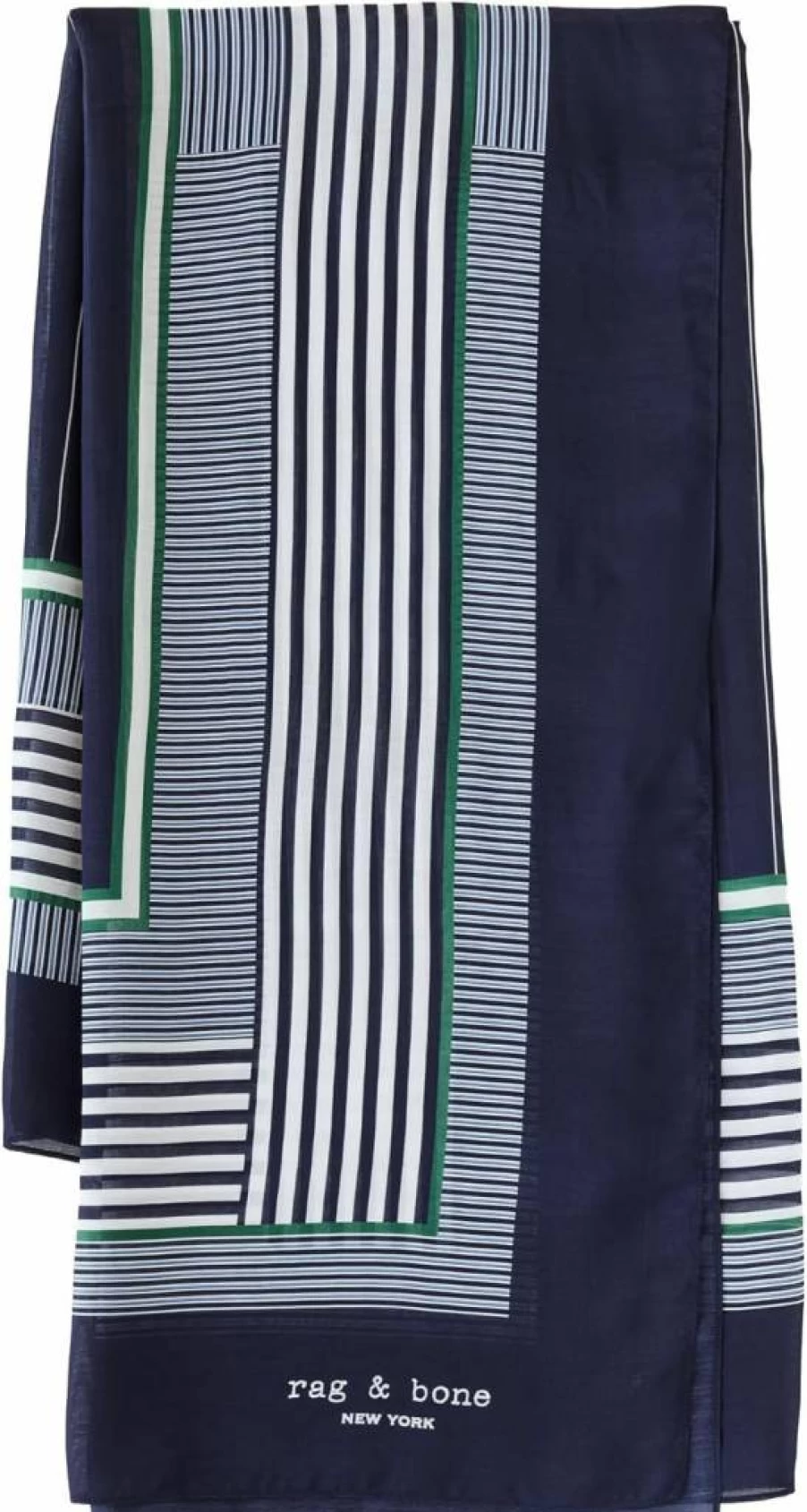 Rag & Bone Women's Classic Pin Stripe Scarf – Soft Wool Blend, Elegant Striped Design, Versatile Winter Accessory