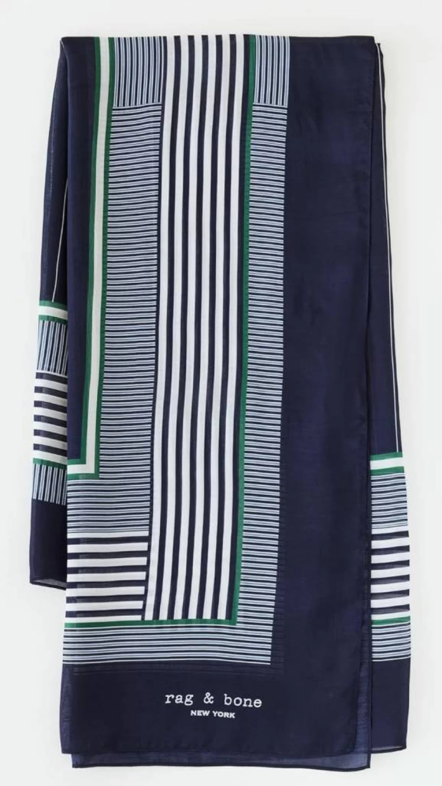 Rag & Bone Women's Classic Pin Stripe Scarf – Soft Wool Blend, Elegant Striped Design, Versatile Winter Accessory