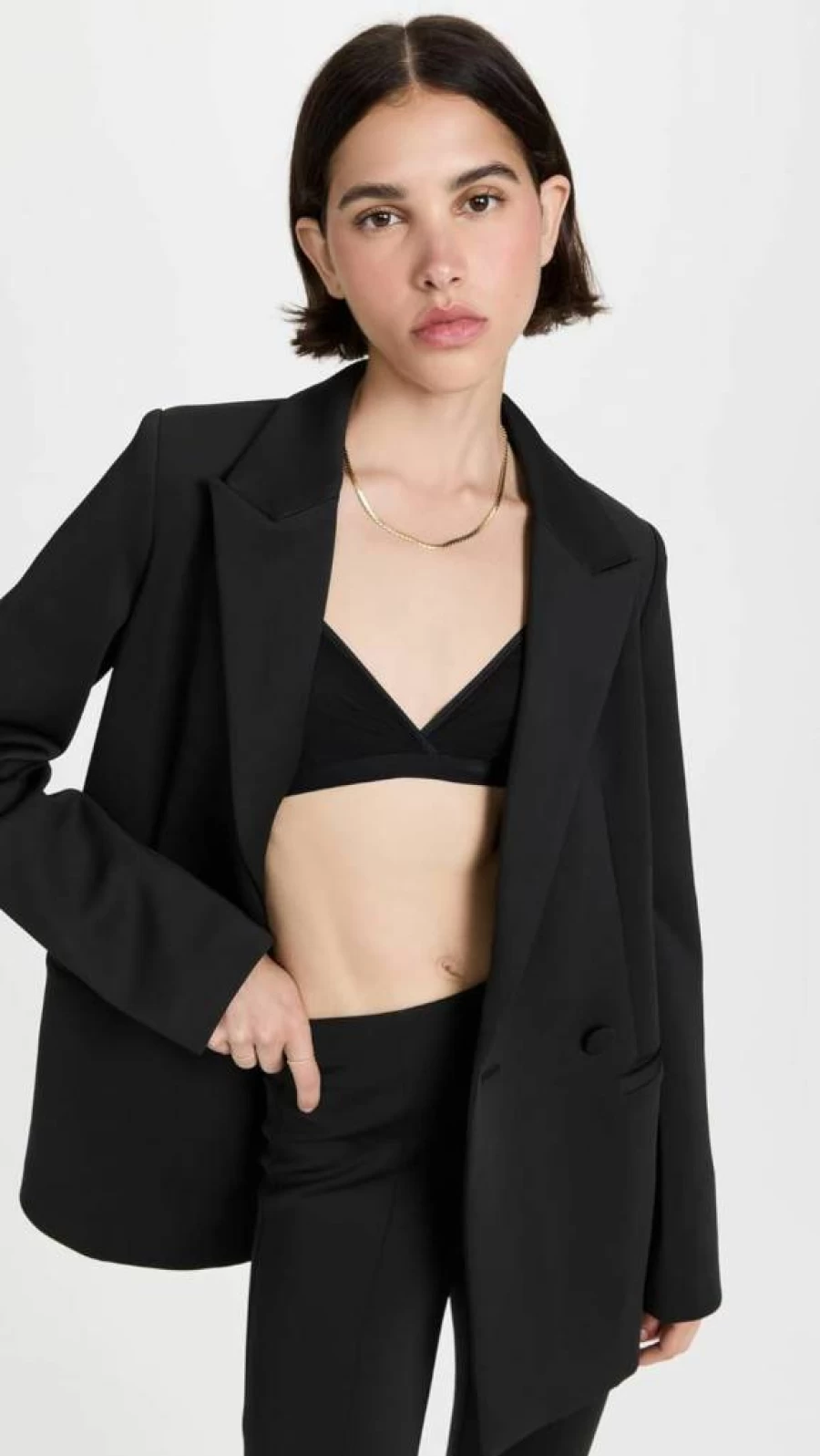 Good American Black 2.0 Scuba Blazer for Women - Stylish Stretch Jacket