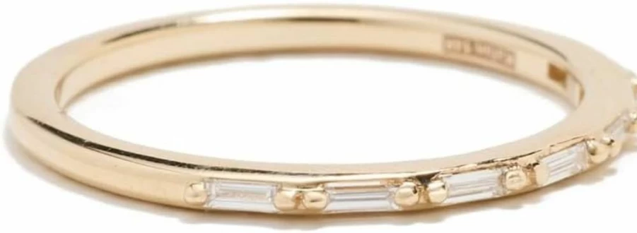 Suzanne Kalan 14K Gold Horizontal Diamond Baguette Ring for Women