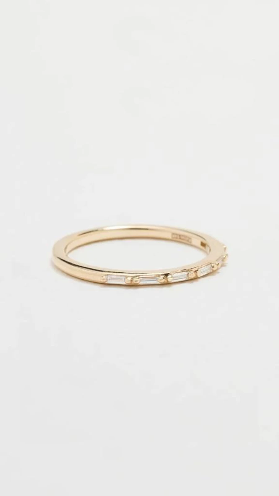 Suzanne Kalan 14K Gold Horizontal Diamond Baguette Ring for Women