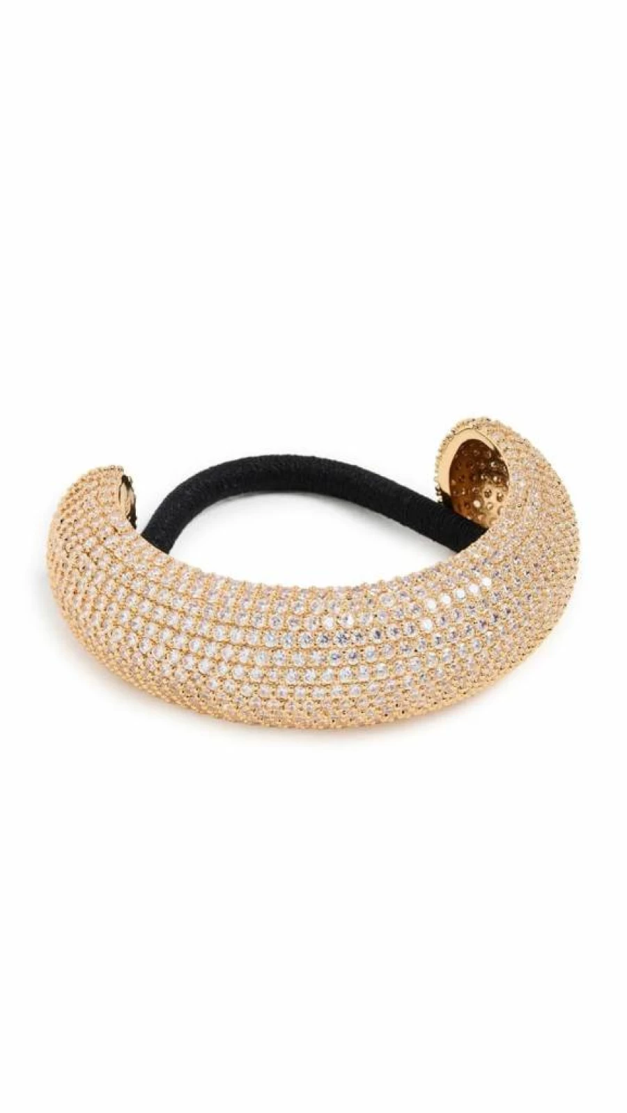 LELET NY Gold Crystal Pony Cuff Bracelet - Pave Arch Design for Women