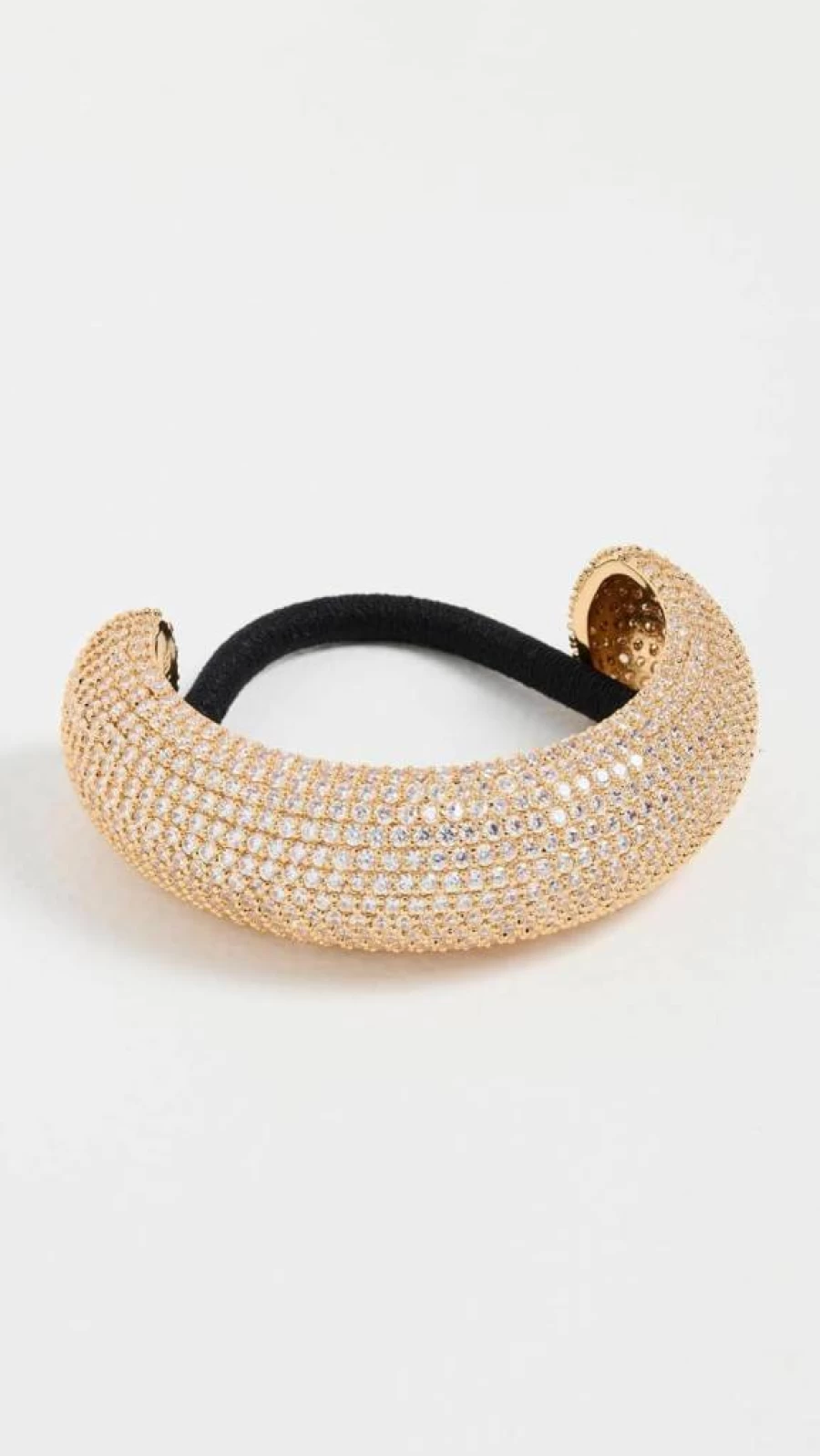 LELET NY Gold Crystal Pony Cuff Bracelet - Pave Arch Design for Women