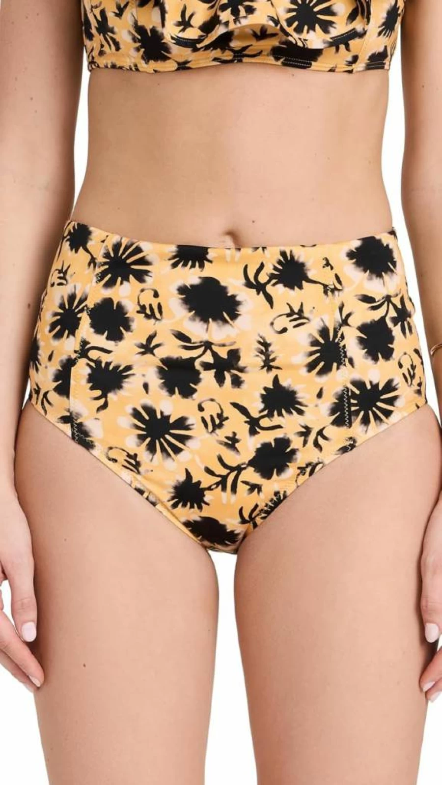 Ulla Johnson Zahara Women's Bikini Bottoms | High-Waisted Swimwear | Floral Print Beach Bottom