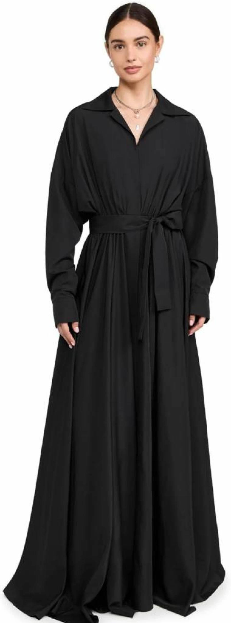 Norma Kamali Oversized Flared Shirt Dress for Women - Boyfriend Neck Style