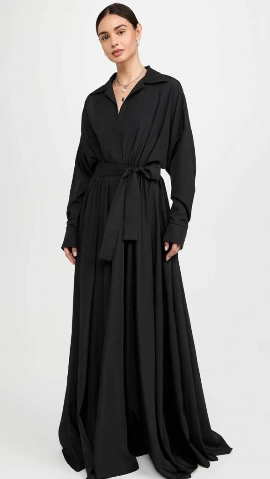 Norma Kamali Oversized Flared Shirt Dress for Women - Boyfriend Neck Style