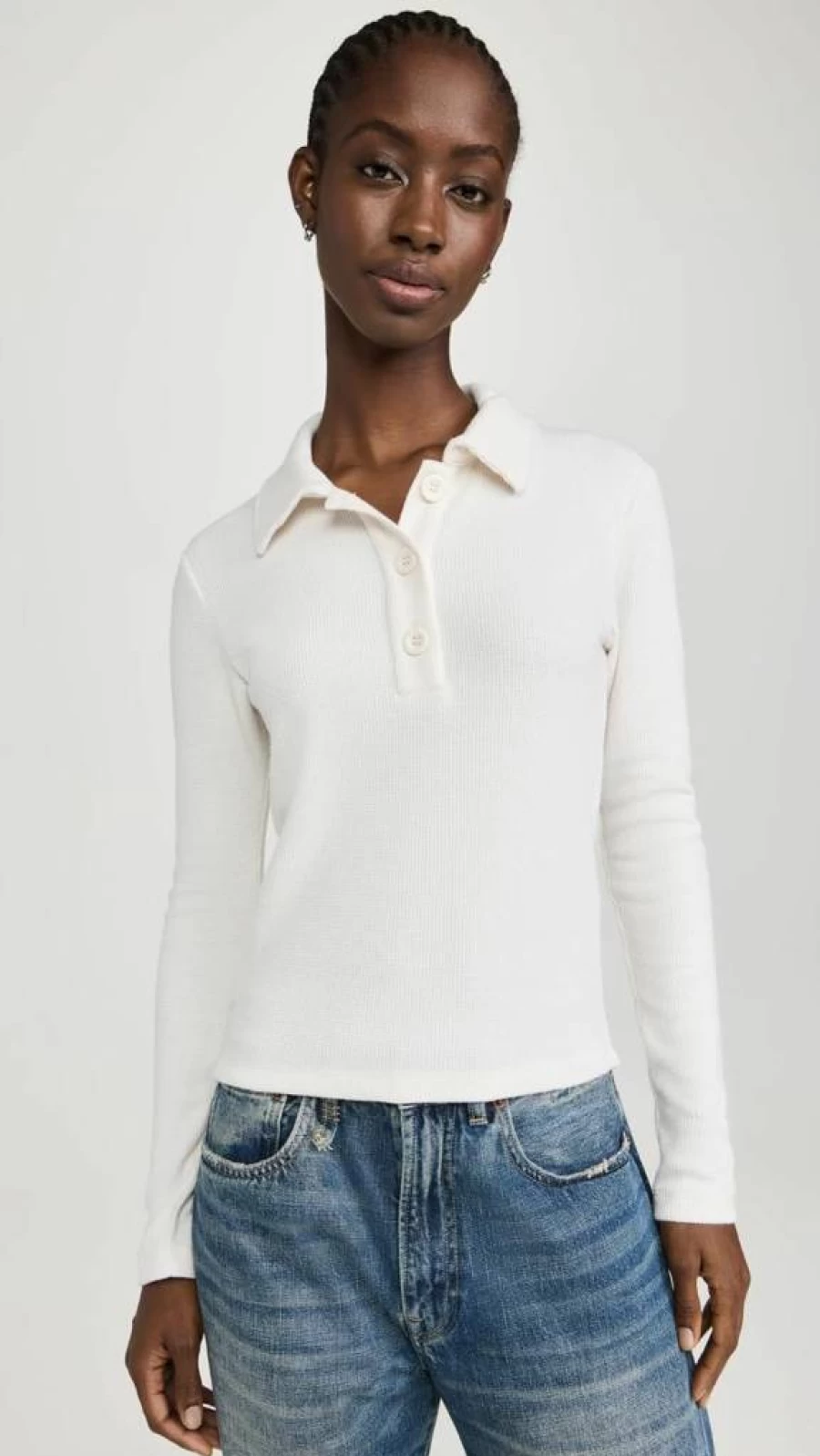 LNA Women's Marta Waffle Knit Top - Stylish Casual Crewneck Shirt