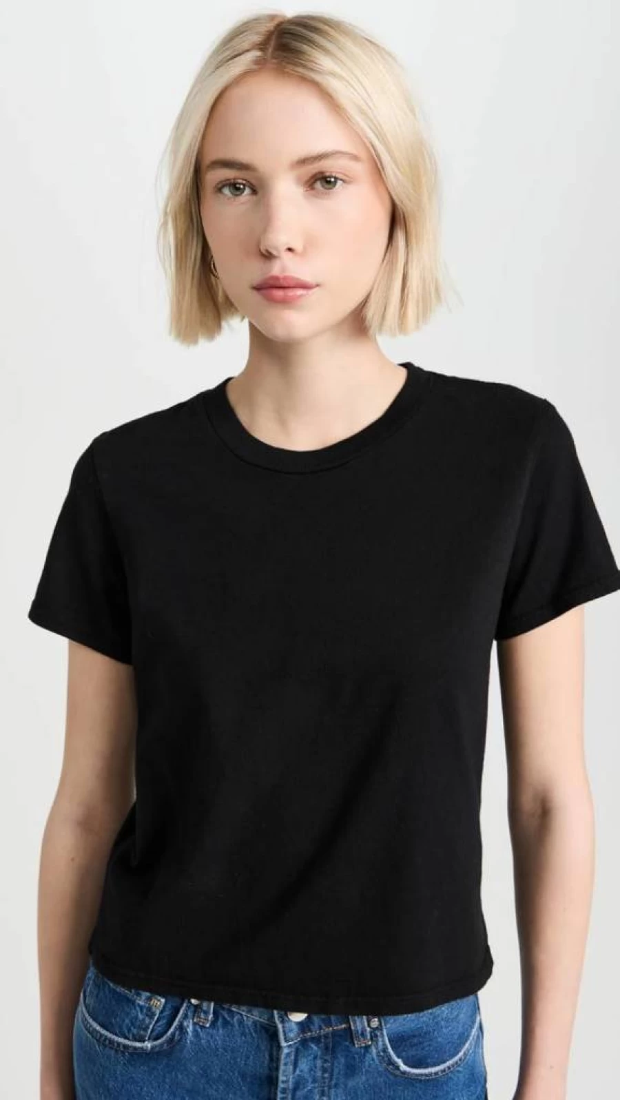 PerfectWhiteTee Women's Supima Cotton Short Sleeve Baby Tee - Soft Classic White T-Shirt