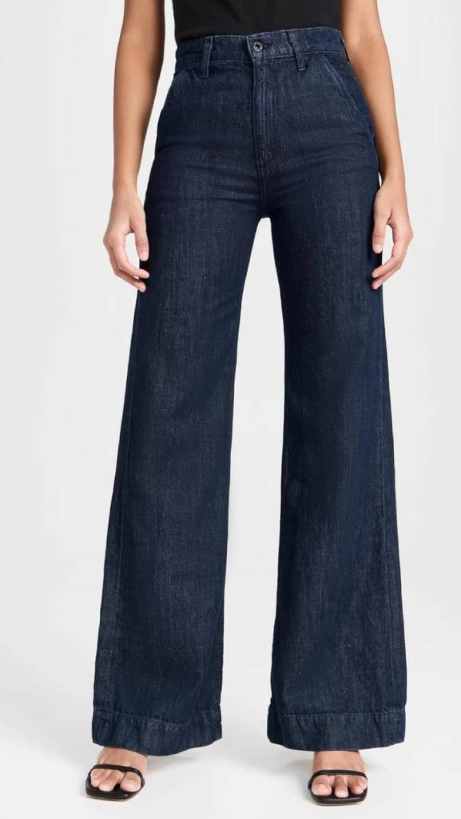 ASKK NY Women's High-Waisted Indigo Denim Pants - Linen Blend Stretch Jeans for Comfort & Style
