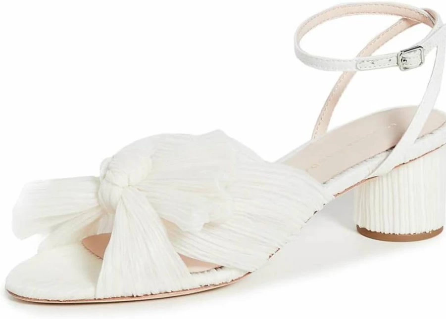 Loeffler Randall Dahlia Pleated Bow Heels for Women with Ankle Strap - Elegant Dress Shoes