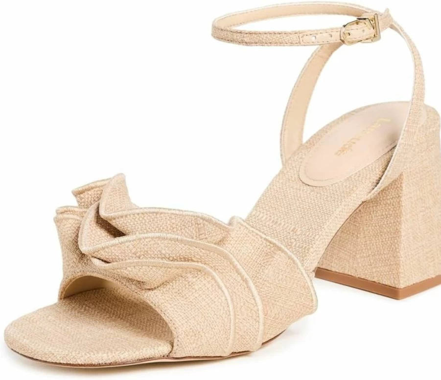 Larroude Selena Women's Ruffle Strap Sandals – Elegant Summer Footwear