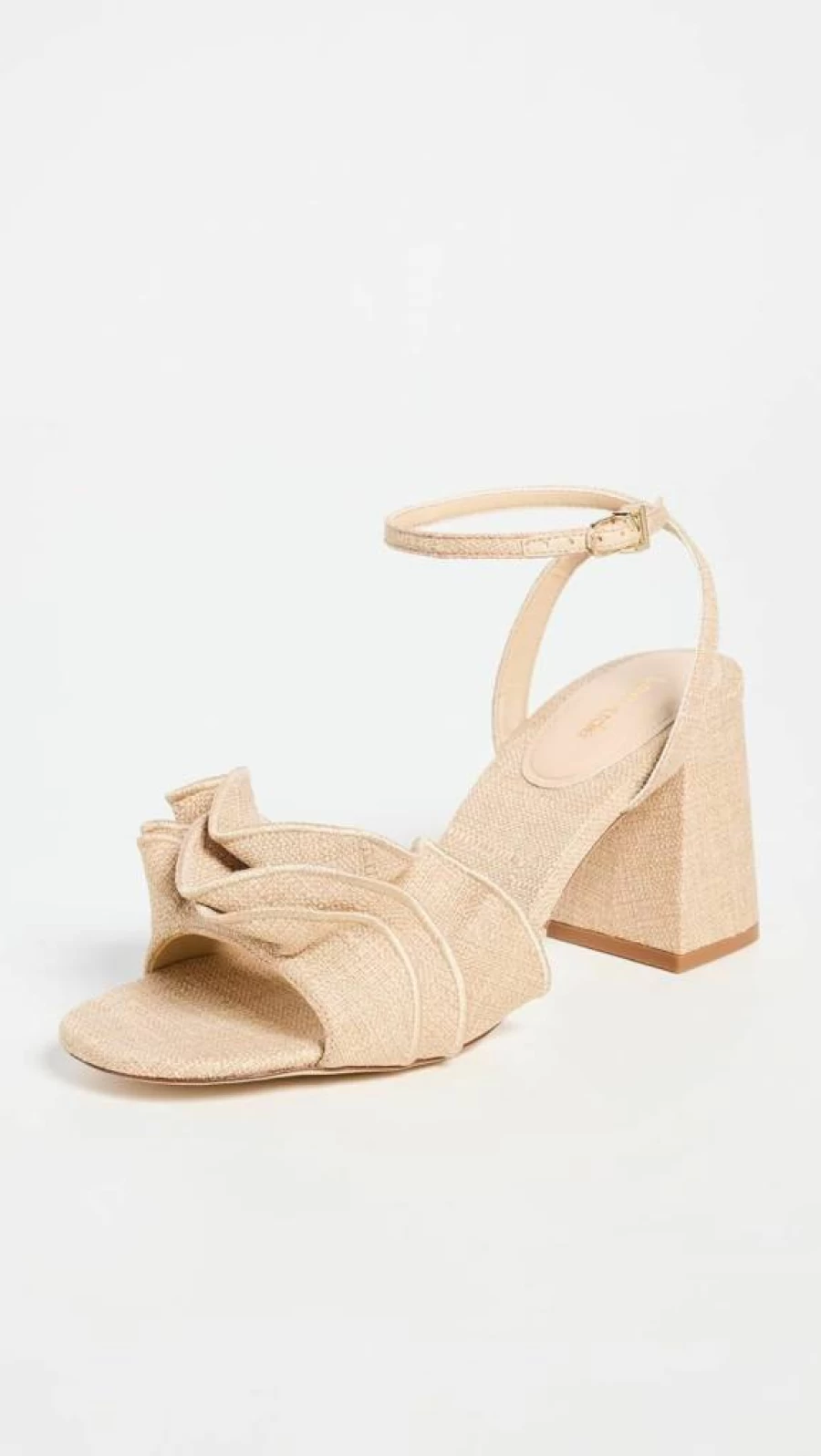 Larroude Selena Women's Ruffle Strap Sandals – Elegant Summer Footwear