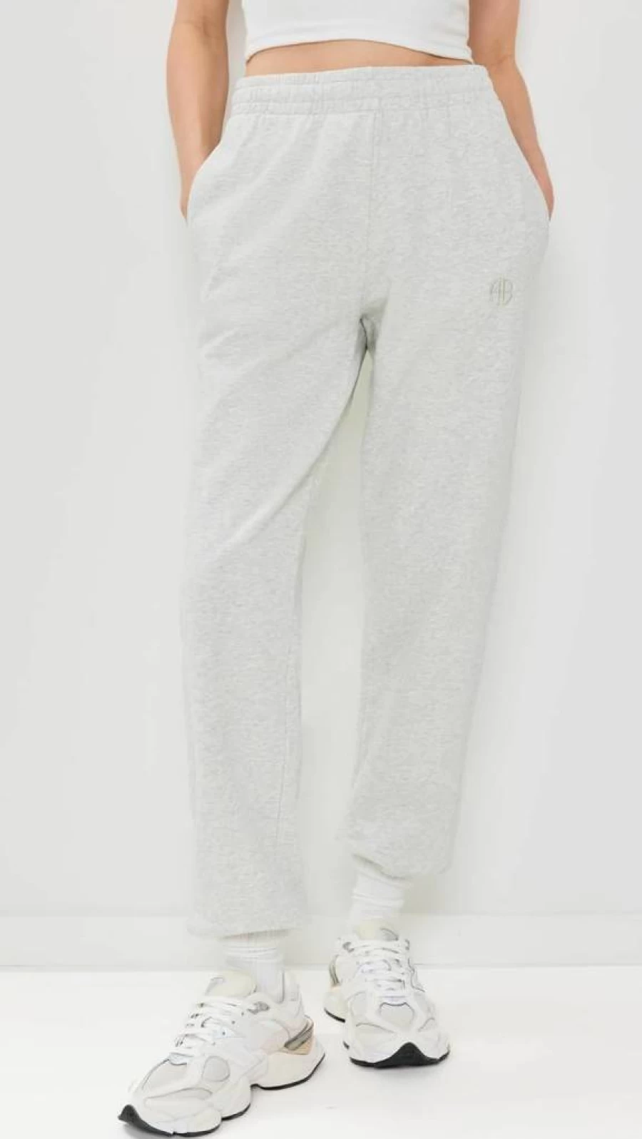 ANINE BING Women's Karter Jogger Pants - Heather Grey Sweatpants Casual Comfort Fit