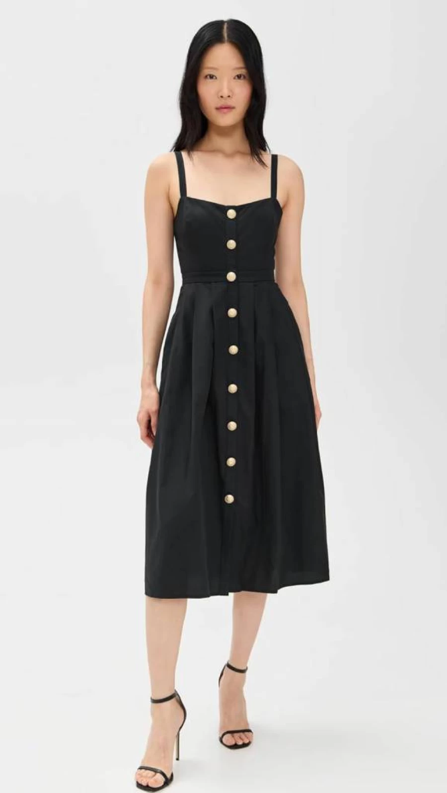 L'AGENCE Women's Esmeralda Sleeveless Midi Dress - Elegant Casual Summer Dress